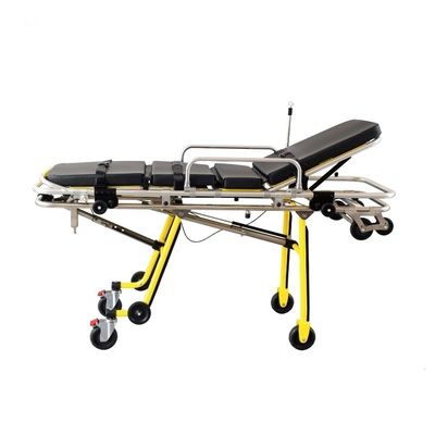Carrello della barella pieghevole dell'ambulanza con le apparecchiature delle cliniche di emergenza delle ruote